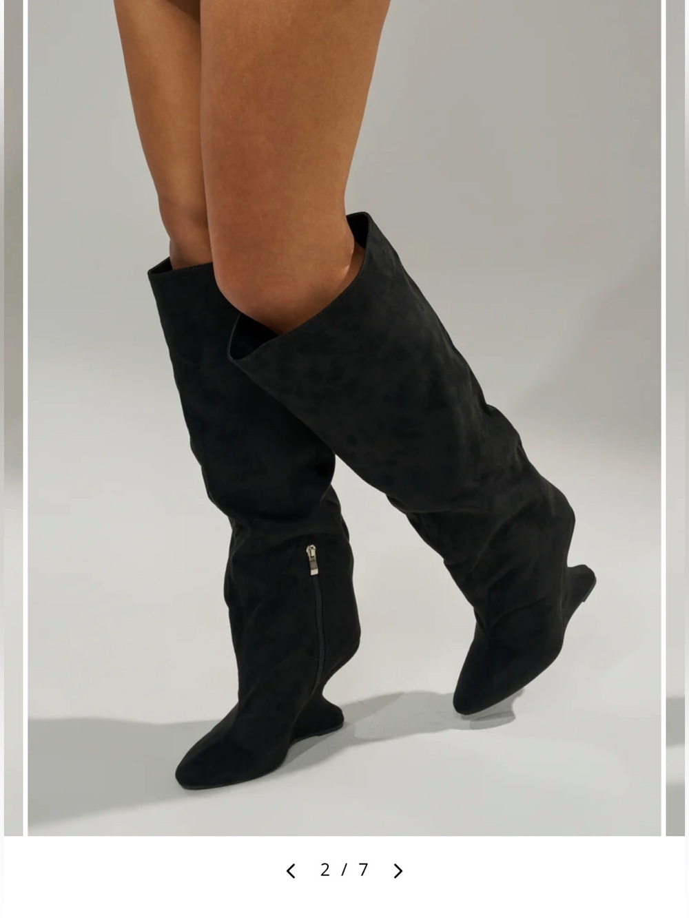 Azalea Wang Vince Black Faux Suede Wedge Boot